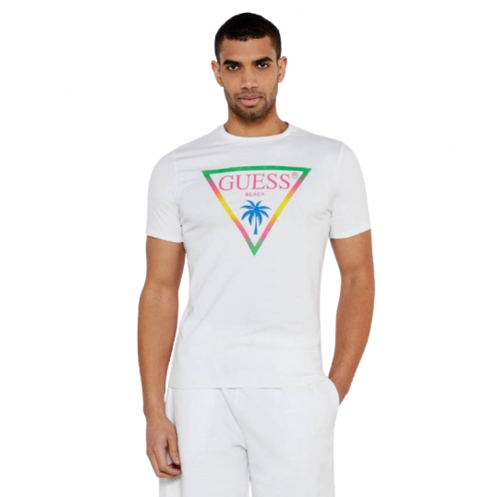 GUESS SS CN TRIANGLE PALM - MID ORGANIC STRETCH JERSEY 180 M F5GI00J1314-G011 GUESS SS CN TRIANGLE PALM - MID ORGANIC STRETCH JERSEY 180 M F5GI00J1314-G011