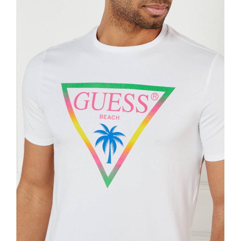 GUESS SS CN TRIANGLE PALM - MID ORGANIC STRETCH JERSEY 180 M F5GI00J1314-G011 GUESS SS CN TRIANGLE PALM - MID ORGANIC STRETCH JERSEY 180 M F5GI00J1314-G011