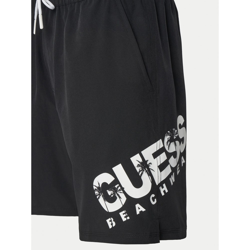 GUESS SWIMTRUNK MEDIUM LOG - STR RECY LIGHT POLY PRINTED F5GT27WG2E2-JBLK