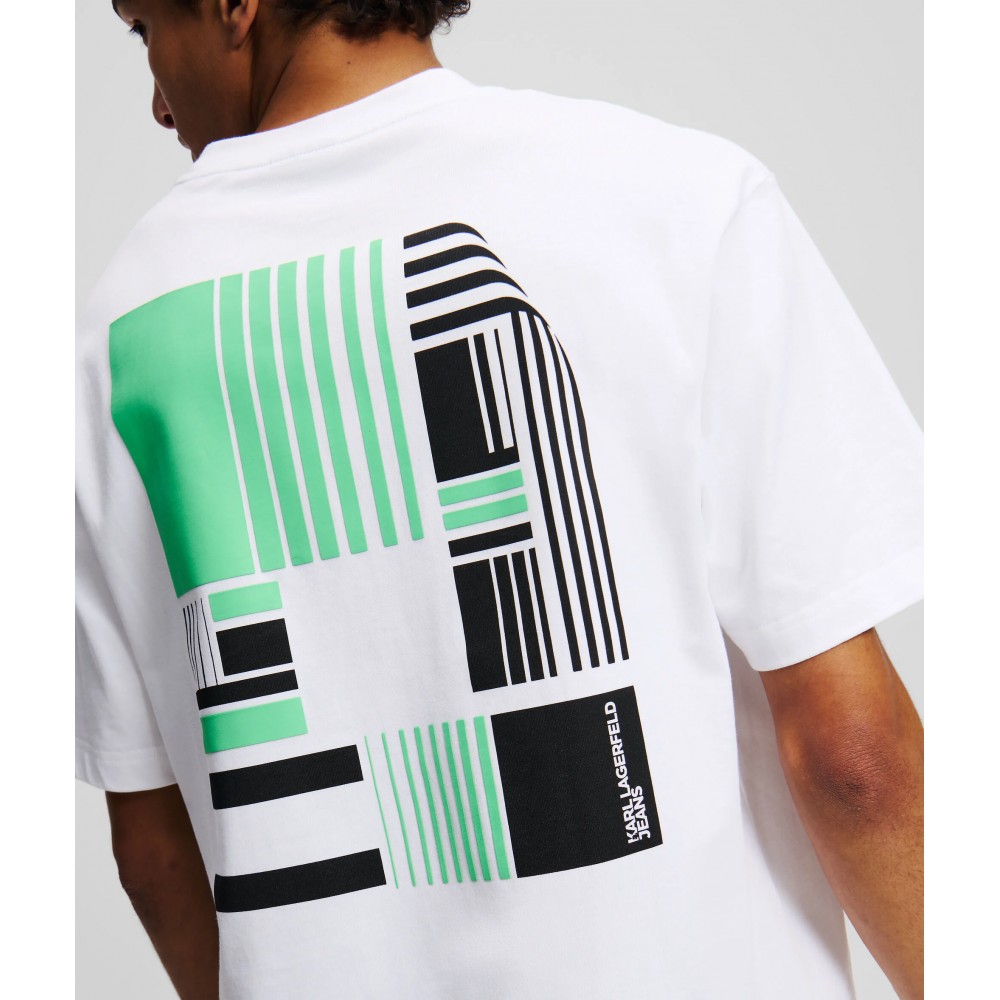 KARL LAGERFELD KLJ RELAXED BACK STRIPE TEE A2M17051-100 KARL LAGERFELD KLJ RELAXED BACK STRIPE TEE A2M17051-100
