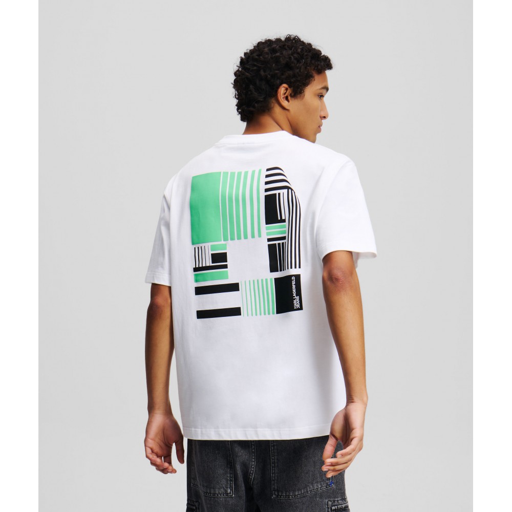 KARL LAGERFELD KLJ RELAXED BACK STRIPE TEE A2M17051-100 KARL LAGERFELD KLJ RELAXED BACK STRIPE TEE A2M17051-100