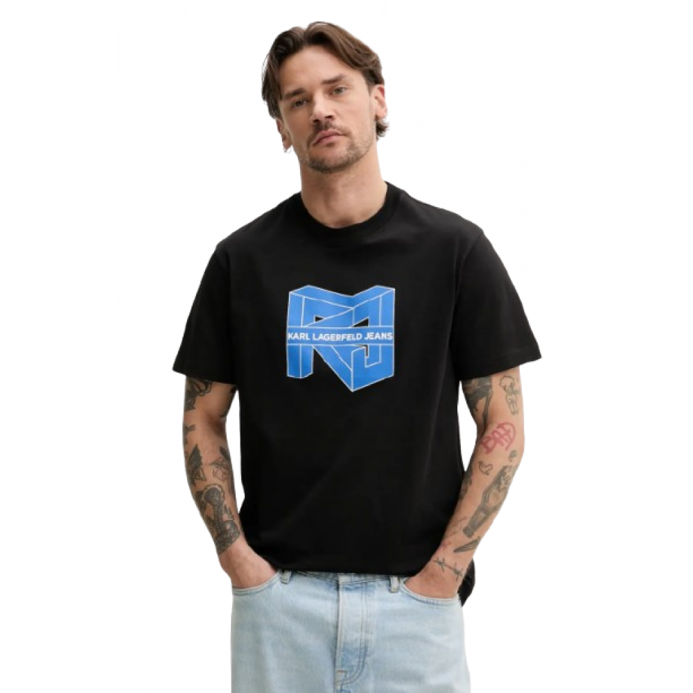 KARL LAGERFELD KLJ REG SS CUBE LOGO TEE A2M17037-999 KARL LAGERFELD KLJ REG SS CUBE LOGO TEE A2M17037-999