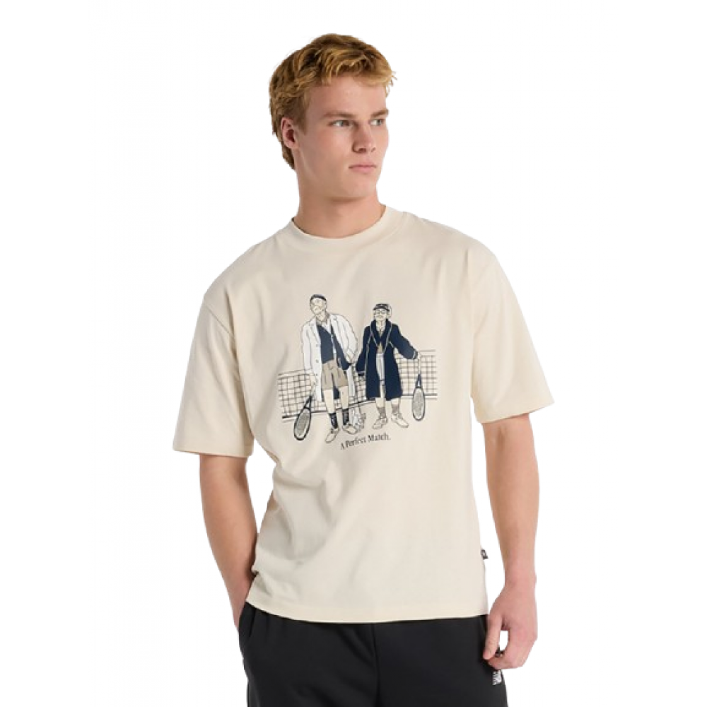 NEW BALANCE A PERFECT MATCH TENNIS T SHIRT MT51412-LIN NEW BALANCE A PERFECT MATCH TENNIS T SHIRT MT51412-LIN
